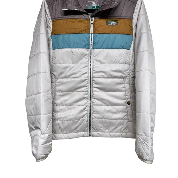 L.L. Bean Mountain Classic Puffer Jacket Taupe Brown/Gray Birch Women's Small - Picture 5 of 11